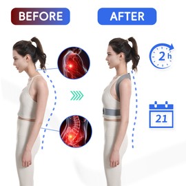 OFIR Posture Corrector for Women Men, Adjustable Back Straightener Posture Corrector Shoulder Brace for Neck Hump, Back Support Brace for Neck Hump, Hunchback, L