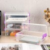 BTSKY 4 Pieces Stackable Transparent Pen Box Office Supplies Storage