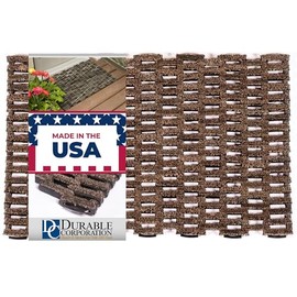 Outdoor Rug Door Mat, Dura-Rug Recycled Fabric Tire-Link Welcome Rubber Patio or Entrance Front Door Mat for Home, Heavy Duty, All Weather, Durable, Sturdy & Easy to Clean, Straight Weave