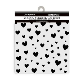 Stamperia - Thick Stencils for Scrapbooks, Albums, Cards, Bullet Journalling, and More, Flexible Material, Easy to Clean, Perfect for Hobbies, Crafts and Gifting (Timeless, Hearts)