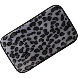 Funda de Consola Central para Coche de Peluche Leopardo Gris Cubierta Antideslizante para Reposabrazos Almohadilla Protectora Acolchada para Apoyabrazos Automotriz Fácil