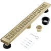 muschbath 12 Inch Linear Shower Drain, Brushed Gold Shower Drain,Removable