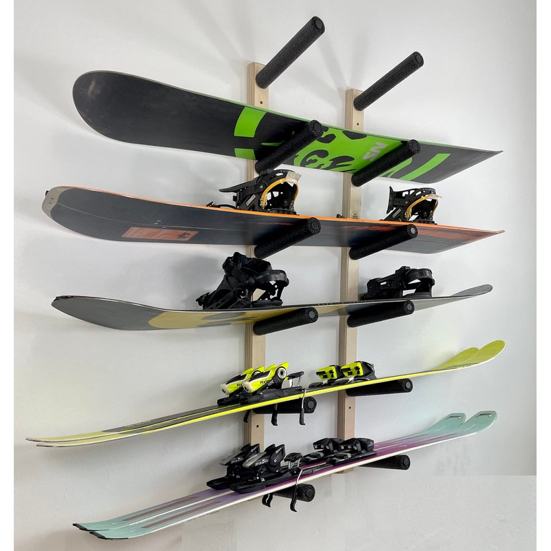 Snowboard Wall Rack Mount - Holds 6 Boards