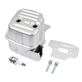 1140 140 0657 Exhaust Muffler Compatible with Stihl MS311 MS391 Chainsaw, Chainsaw Silencer Parts Metal Including (Muffler+Gasket+Spark Plug+Screw) Replace 11401400657 1140-140-0657