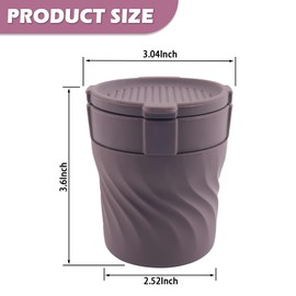 Car Silicone Ashtray,Drop-Proof & Non-Breakable Smokeless Car Ashtrays for Cup Holder Smell Proof with Separate Design,Portable Cars Ashtrays with Lid as Cars Trash Can (Purple)