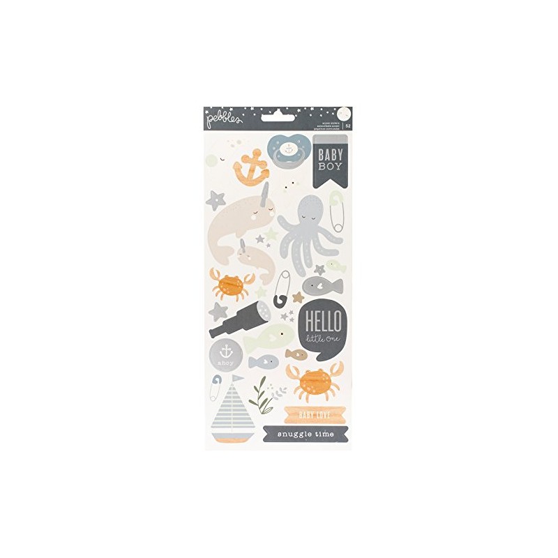 Pebbles Night 61 Piece Silver Foil Stickers