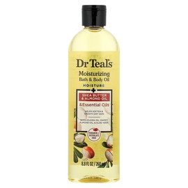Dr. Teal’s Moisturizing Bath & Body Oil with Shea Butter & Almond Oil, Nourishes & Softens Skin, Lightweight Hydration, 8.8 fl oz (260 ml)