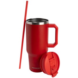 NORDAY | Tumbler with Lid and Straw - 40 oz Tumbler with Handle | Stainless Steel Insulated Water Bottle | Travel Thermos