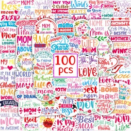 100PCS Mothers Day Stickers Waterproof Mother Stickers for Water Bottles Laptop Notebook Craft Stickers for Mothers Day Gifts Bulk Mom
