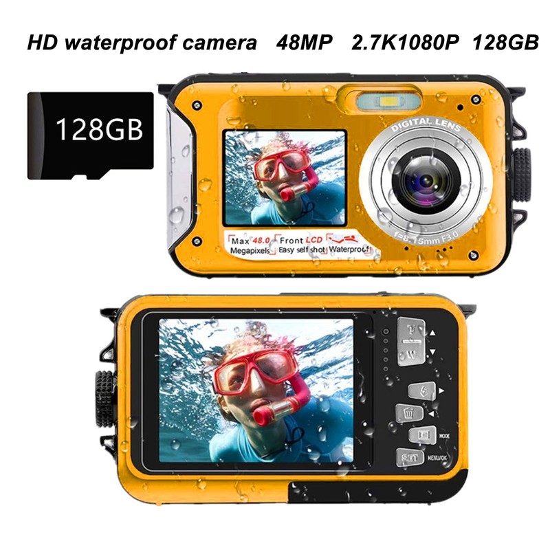 Full HD 2.7K 48MP 10ft Waterproof Underwater Digital Camera 16X