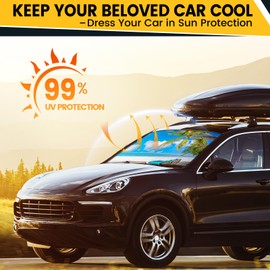 Car Windshield Sun Shade - Foldable Car Sun Shade Windshield for Front Window, Reflector Sunshade Offers Ultimate Protection for Cars Interior (55.2 x 31.5 in)