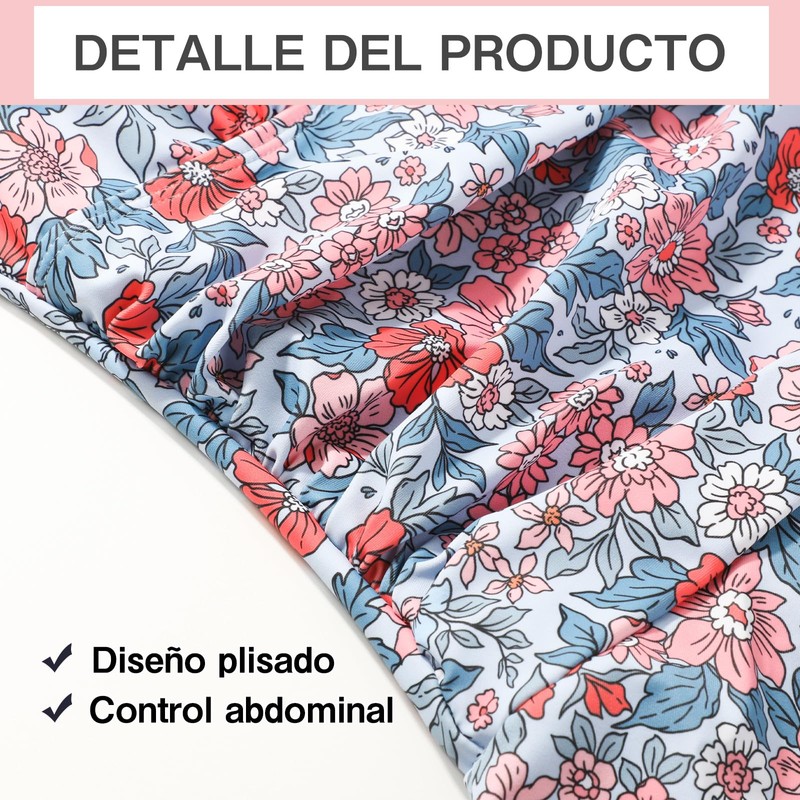 COLIZERE Traje de Baño Mujer Completo con Falda Cuello en