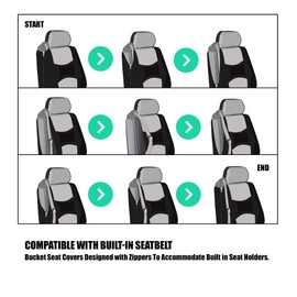 FH Group All Purpose Flat Cloth Car Seat Covers for Bucket Seats, 2 Piece Universal Fit, Washable Seat Covers for SUV, Sedan, Van - Front Set Beige