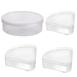Kechmnew - 4 piezas de soporte de esponja de maquillaje, soporte para licuadora de belleza, huevo cosmético, esponja de maquillaje, polvo, caja de almacenamiento para viajes (transparente)
