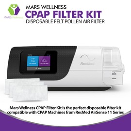 CPAP Filters Compatible with ResMed Airsense 11 Disposable Felt Pollen air Filter - 40 Pack- Made in The USA CPAP Filter Supplies Series Machines - by Mars Wellness