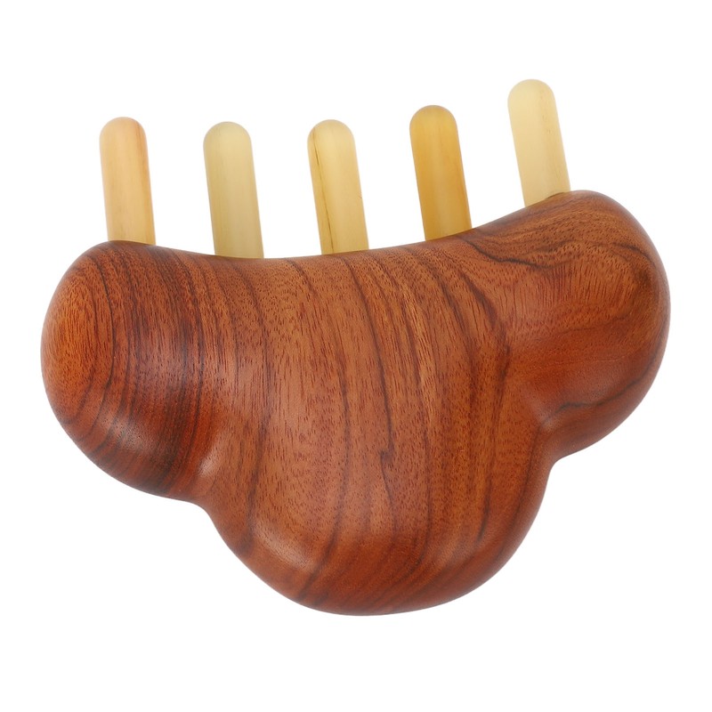 Sandalwood Massage Comb Wide Tooth Scalp Scraping Comb with Nose