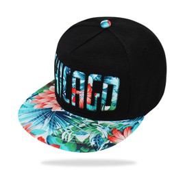 Glamexx24 Cap Men's Women's Snapback Cap: Flat Brim Cap, Baseball Cap for Men and Women, Unisex Outdoor Sports Baseball Cap, Adjustable Size, black blu chicago, One size fits all