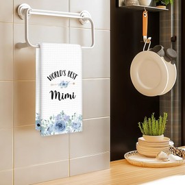 OINDADE Mimi Gifts Kitchen Towels, Gifts for Mimi Hand Towels, Mimi Gifts from Grandkids, World’s Best Mimi Dish Towels Tea Towels for Kitchen Decorative, Mimi Home Bathroom Kitchen Decor, 16x24In