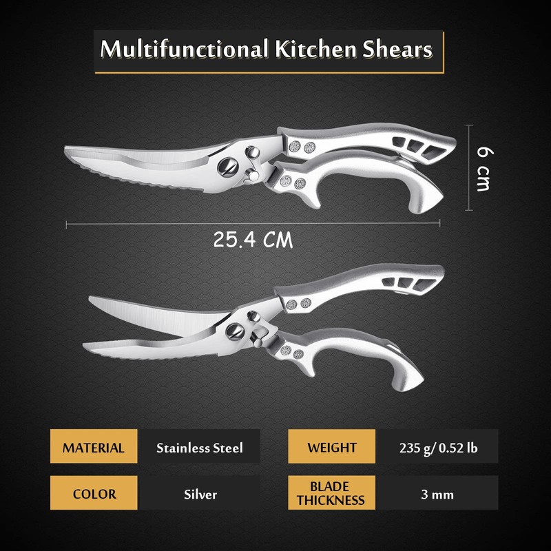 TIVOLI Heavy Duty Poultry Shears - Kitchen Shears with Serrated
