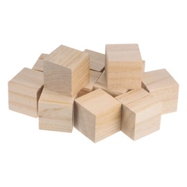 sourcing map Wood Blocks for Crafts, 12pcs 2 Inch Unfinished Wooden Cube Pine Wood Square Block for DIY Craft Projects