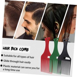 Outanaya Fork Comb Set of 3 Plastic Hair Pick Comb for Afro and Curly Hair Smooth Styling Tool for Men and Women for Barbers and Home Use