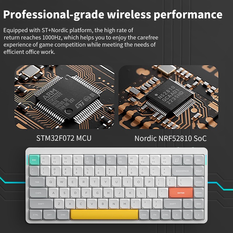 nuphy Air75 V2 Portable 75% Mechanical Keyboard,Wireless Keyboard,Supports Bluetooth/2.4G/USB-C RGB