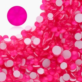 Meibite Neon Rose Flatback Rhinestones, Glass Rhinestones for Nail Art and Craft, Glue Fix, Loose Crystal Gemstones(Neon Rose, SS30, 288pcs, 6.4-6.6mm)