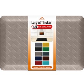 TranquilMoments 4/5 Inch Extra Thick Kitchen Mats for Floor,Non Slip Anti Fatigue Kitchen Rugs,Waterproof Stain Resistant Sink Mat,Cushioned Standing and Comfort Mats for Office (17"x24" Khaki)