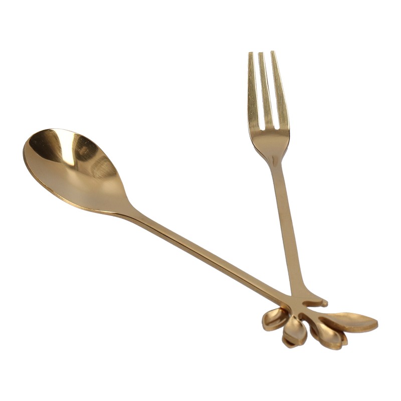 8Pcs Branch Design Coffee Spoon Stainless Steel Fruit Fork Dessert