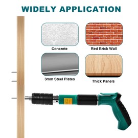 Concrete Nail Gun Kit with 220pcs Nails, 5 Speed Adjustable Manual Steel Nail Gun, Portable Nail Wall Fastening Tool for Red Brick Walls, Concrete Walls and Wooden Boards