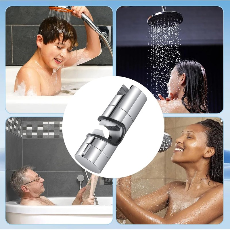 Adjustable Shower Head Holder Replacement,Shower Head Bracket, Shower Rail Slider