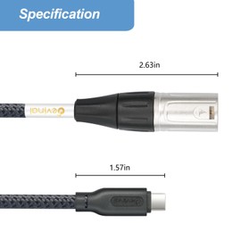Devinal USB C to XLR Cable, Smartphone/Laptop to XLR Male Output Cable for Amplifier, Speaker, Mixer Console, etc 3.3 FT
