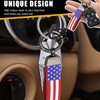 povtii American Flag Car Keychain, Auto Keychain with Zinc Alloy