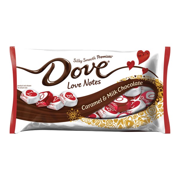 DOVE PROMISES Valentine's Love Notes Caramel & Milk Chocolate Candy Bag, 7.94-Ounce