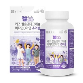 Chong Kun Dang Geltonton Calcium & Magnesium Vitamin D Zinc Chewable 120 Tablets Children / 종근당 젤튼튼 칼슘앤마그네슘 비타민D아연 츄어블 120정 어린이