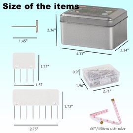 Svartur Knit Blocking Pins Kit, Includes 20 Knit Blocking Combs, 100 T-pins for Blocking Knitting Crochet, Needlework Projects, Knitting Block Tool for Blocking Mats, White