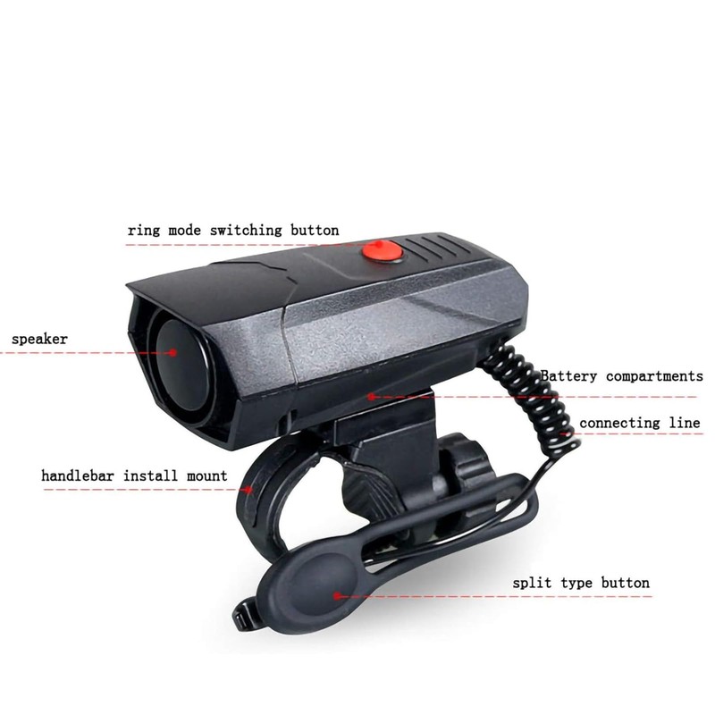 Electric Loud Bike Horn 5 Modes Electronic Cycling Horn Bicycle