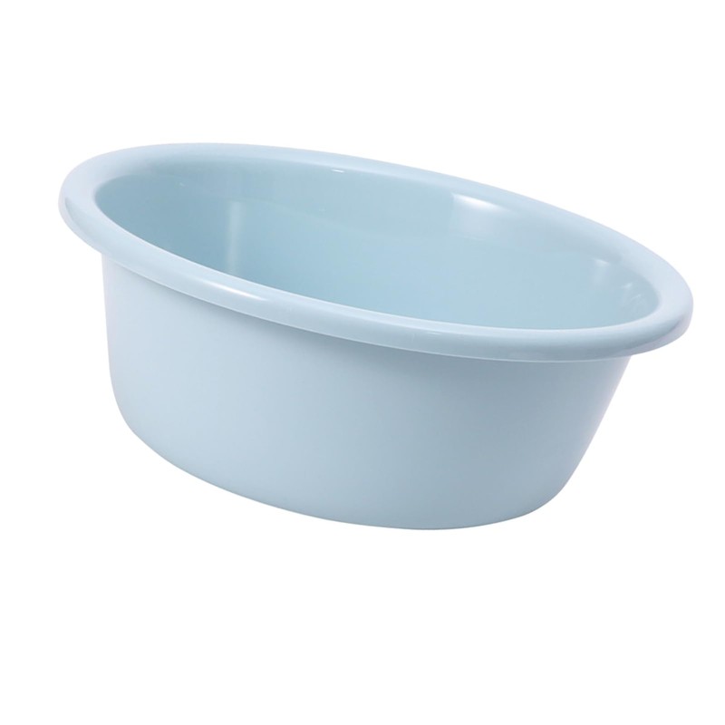 LAVEN Round Plastic Wash Basin, Blue, Lightweight, Easy to Clean,