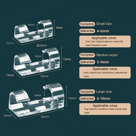 40PCS Adhesive Cable Management Clips - Strong Cord Holder for Wires on Wall, Desk (Medium Size Applicable: 0~0.35In)