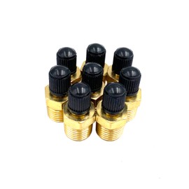 8Pcs 1/4" NPT Schrader Valve,Brass 1/4"NPT Male Thread Tank Valve with Standard Valve Core and Sealing Caps