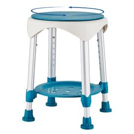 Shower Chair Stool for Inside Shower, Small Corner Plastic Stool for Shower 300 Lb,360° Swivel Bath Shower Seat for Seniors Adults Sitting, Adjustable Bathtub Stool with Storage Tray (Green)