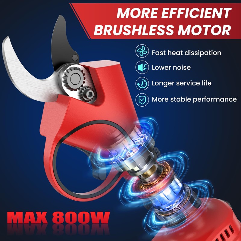 Electric Pruning Shears with Pole, 2-in-1 Cordless Pruning Shears 1.6"