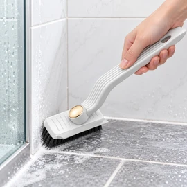 360° Rotating Grout Cleaning Brush with Scraper – Hard Bristle Tile & Gap Scrubber for Bathroom and Kitchen