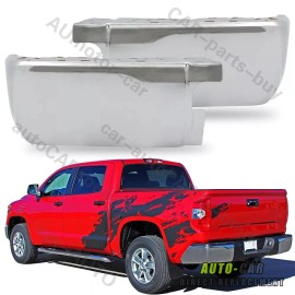 Unbranded Rear Step Bumper End Caps Face Bar Chrome Steel For Toyota Tundra 2014-2021 TX