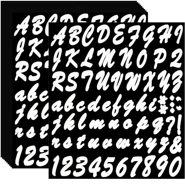 10 Sheets 720 Pieces Self Adhesive Vinyl Letters Numbers Kit,