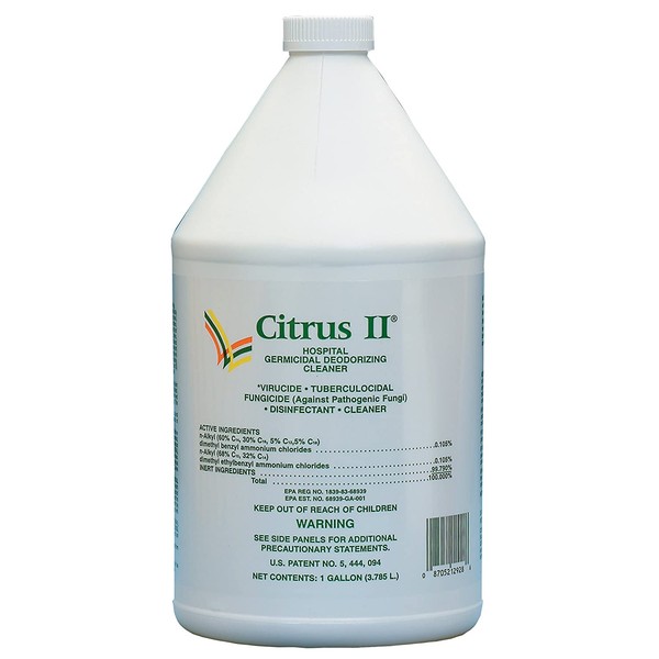 Citrus II Hospital Germicidal Deodorizing Cleaner Gallon Refill, 128 Fluid Ounce (Pack of 4)