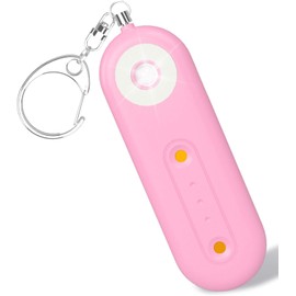 ROTOPATA Personal Safety Alarm Keychain for Women, Rechargeable 130DB Loud Emergency Self Defense Key Chain Siren with LED Strobe Light for Elderly Traveling College Essentials (Pink)