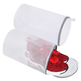 KU Shoe Wash Bags, Pack of 2 Reusable Laundry Net Laundry Bag with Zip for Shoes Trainers Wash Bag Multi Laundry Bag Shoes Laundry Bag for Washing Machine and Travel