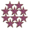 Glitter Star Badge Lapel Pin 10 Pack (Pink)