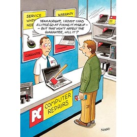 Humorous Greeting Card (LD9576) - Humour/Birthday - Computer Repairs - Rainbow Cards - from the 'The Funny Side Of Life' range